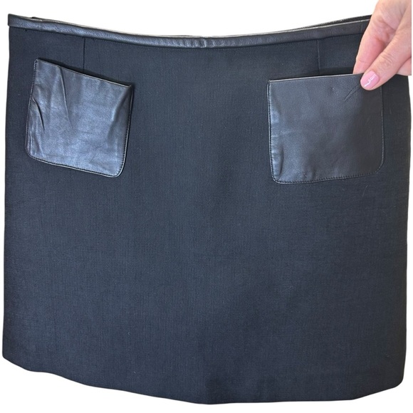 Maje - A-Line Mini Skirt, Lamb Leather Pockets - Size XS US (Size 34 FR), Black - Picture 8 of 16
